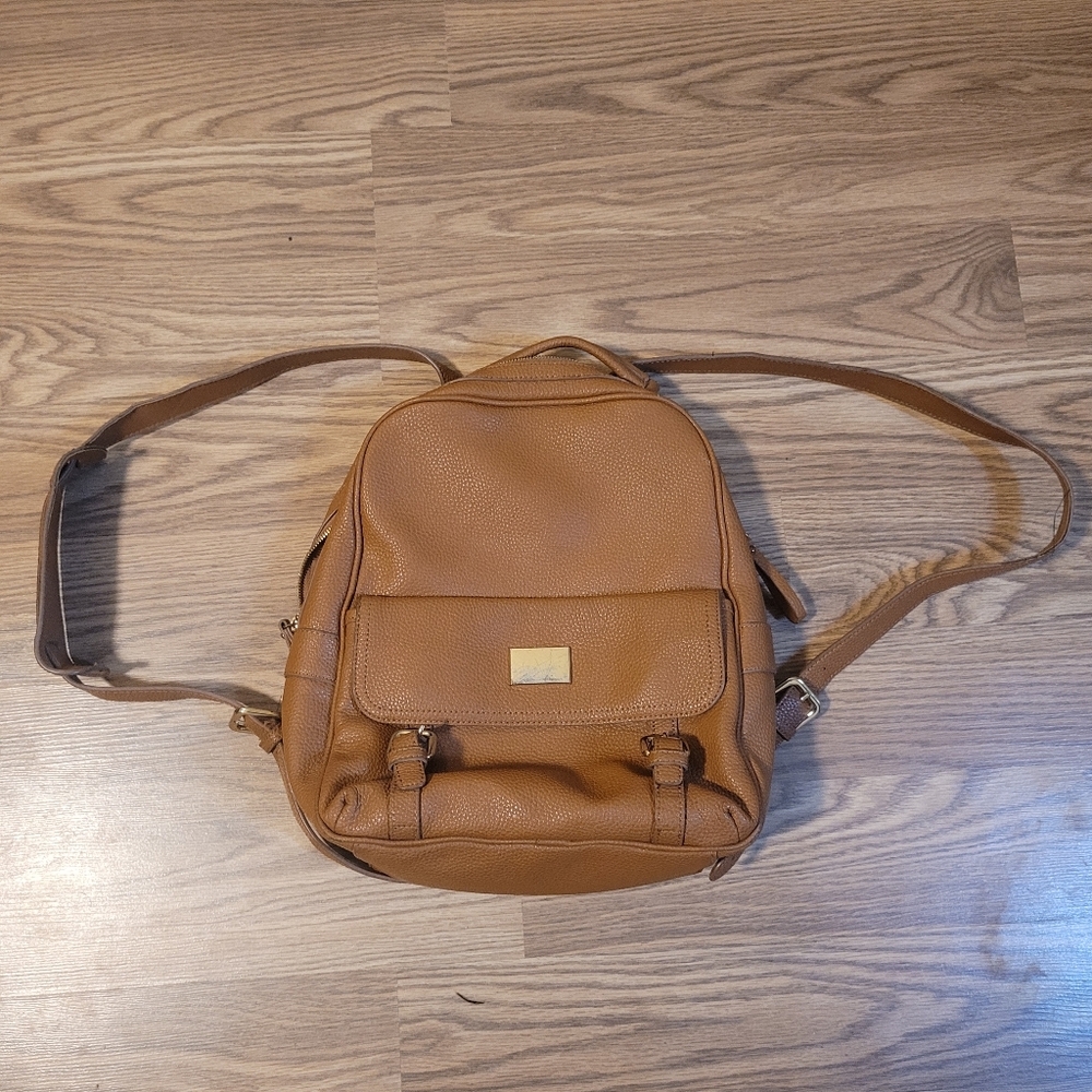 Tan Leather Backpack